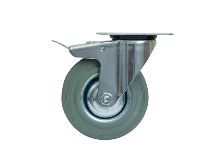 Колесо поворотное серая резина SCB 55 f 125 мм с тормозом 1027214 купить в Тобольске