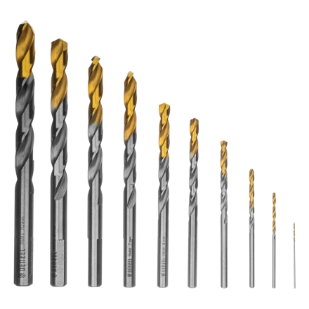 Набор сверл по металлу Denzel 723001, 1-10 мм, Р6М5-TiN, Golden Tip, 10 шт купить в Тобольске
