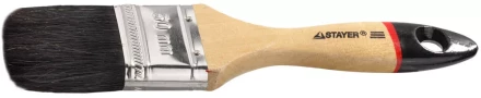 Кисть плоская STAYER &quot;UNIVERSAL-EURO&quot;, чёрная натуральная щетина, деревянная ручка, 50мм 01022-050 купить в Тобольске