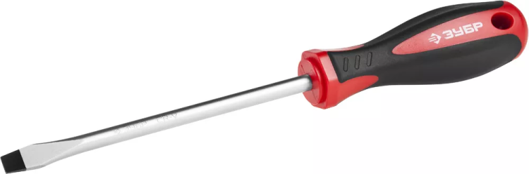 Отвертка ЗУБР "МАСТЕР", Cr-v, эргономичная двухкомпонентная рукоятка, SL8,0x150мм 25061-8.0-150_z03 купить в Тобольске