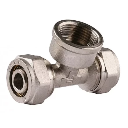 Тройник ЗУБР с внутренней резьбой, цанга-гайка, 3/4&quot;х20х2,0 мм, никель 51406-20-3/4 купить в Тобольске