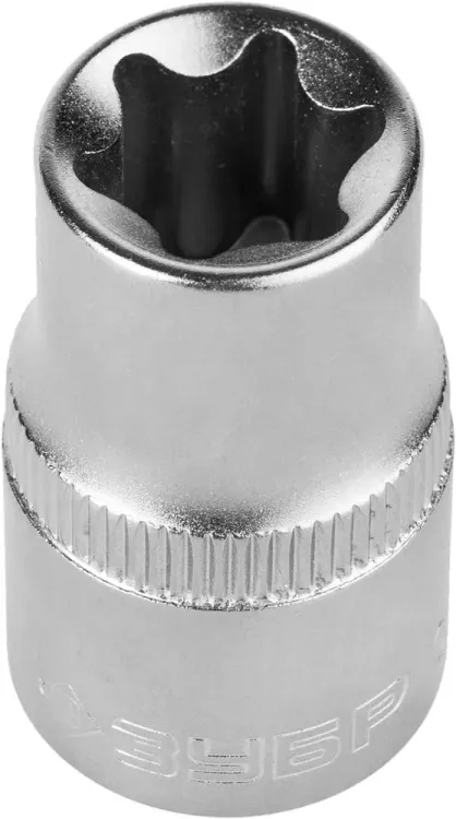 Головка торцовая ЗУБР "МАСТЕР" (1/2"), Cr-V, E-TORX, хроматированное покрытие, E18 27719-18 купить в Тобольске