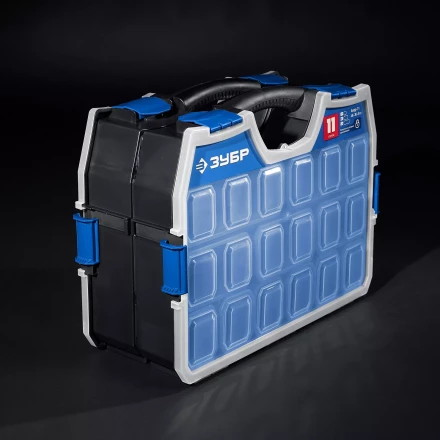 ЗУБР АМУР-11, 462 х 365 х 92 мм, Пластиковый органайзер со съемными лотками (38042-11) купить в Тобольске