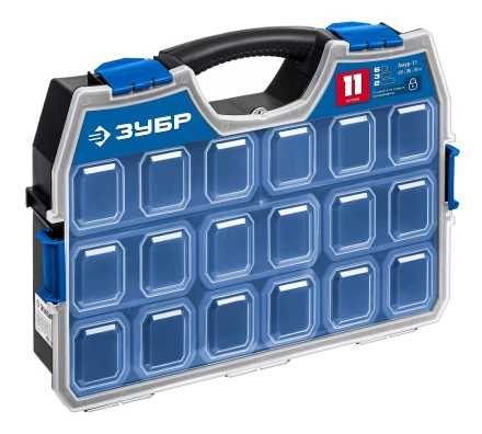 ЗУБР АМУР-11, 462 х 365 х 92 мм, Пластиковый органайзер со съемными лотками (38042-11) купить в Тобольске