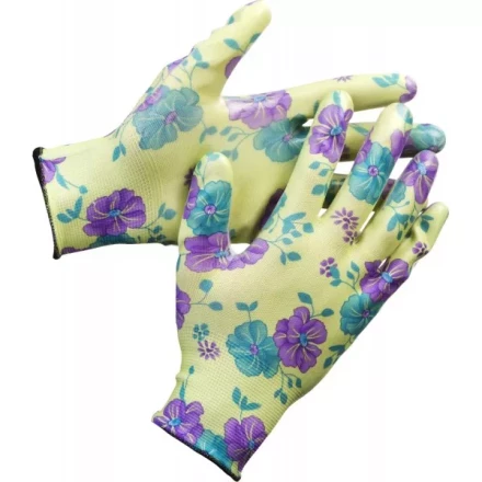 Перчатки GRINDA садовые, прозрачное нитриловое покрытие, размер L-XL, зеленые 11295-XL купить в Тобольске