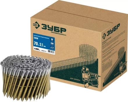 ЗУБР CNW 70 х 3.1 мм, барабанные гвозди рифленые, 4800 шт (305382-70) купить в Тобольске
