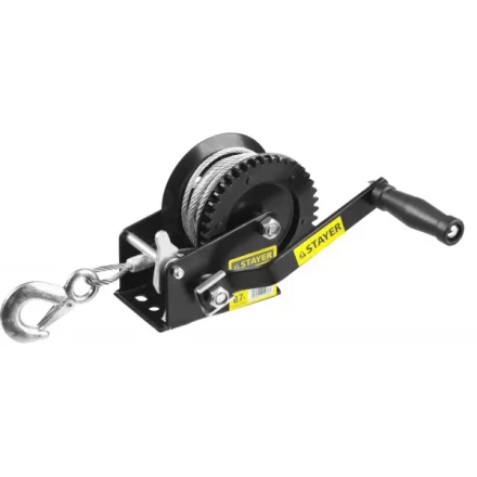 Лебедка ручная барабанная STAYER &quot;MASTER&quot;, тяговая, тросовая, 0,7т, 8м 43112-0.7 купить в Тобольске