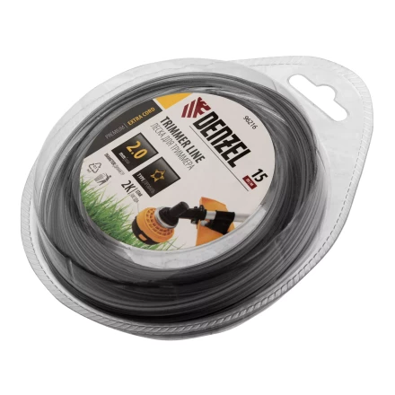 Леска для триммера двухкомпонентная звезда, 2,0мм х 15м,  FLEX CORD, Denzel 96216 купить в Тобольске