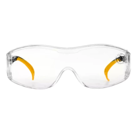 Очки защитные открытые Denzel 89201, поликарбонатные, увеличенная прозрачная линза,  регулируемые дужки купить в Тобольске