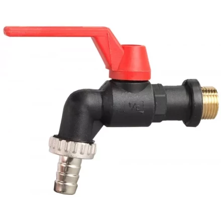 Кран угловой ЗУБР шаровой &quot;папа-соединит шланг&quot;, пластиковый корпус, 1/2&quot;х15 4-51560-P-1/2-15 купить в Тобольске