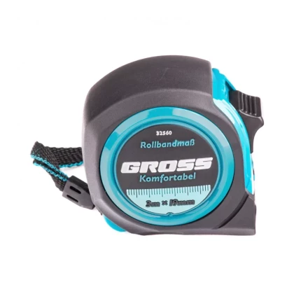 Рулетка Komfortabel 3 м х 19 мм обрезиненный корпус Gross 32560 купить в Тобольске
