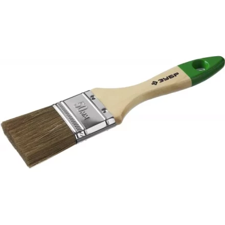 Кисть плоская  ЗУБР &quot;ЛАЗУРЬ-МАСТЕР&quot;, смешанная щетина, деревянная ручка, 50мм 4-01009-050 купить в Тобольске
