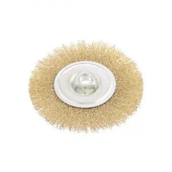 Щетка для УШМ, 125 мм, М14, плоская, латунированная витая проволока  MATRIX 74651 купить в Тобольске