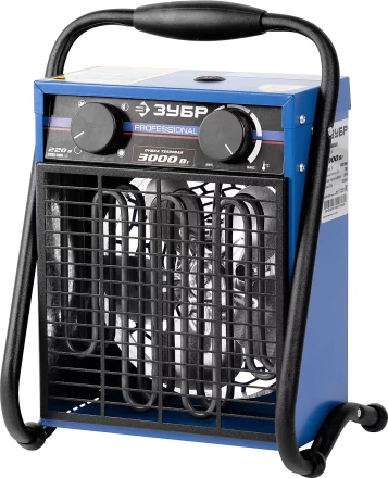 Пушка ЗУБР &quot;ПРОФЕССИОНАЛ&quot; &quot;Квадрат&quot; тепловая электрическая, двойные стенки (термос), гладкий нерж ТЭН, 3/1,5 кВт, 220В ЗТПЭ-3000_М2 купить в Тобольске