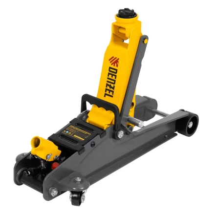 Домкрат гидравлический подкатной с фиксатором Denzel 51233, 2,5 т,  85-385 мм, в пласт. кейсе купить в Тобольске