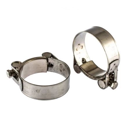 Хомуты металлические силовые 56-59 мм ширина 22 мм шарнирный W4 2 шт Сибртех 475433 купить в Тобольске