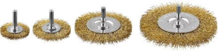 ЗУБР &quot;ПРОФЕССИОНАЛ&quot;. Набор щеток дисковых для дрели, витая стальная латунированная проволока 0,3мм, 4 шт 3521-H4_z03 купить в Тобольске