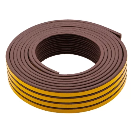 Уплотнитель резиновый, 12 м, профиль &quot;E&quot;, коричневый Сибртех 88912 купить в Тобольске