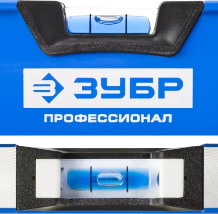 Уровень  ЗУБР &quot;ЭКСПЕРТ&quot; &quot;УСП - 2&quot;коробчатый усилен, 2 фрезерован баз поверхности, 3 ампулы, крашенный, с ручками, 100см 34587-100 купить в Тобольске