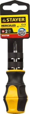 Отвертка STAYER &quot;MASTER&quot; &quot;HERCULES&quot;, Сr-V, противоскользящая рукоятка, PH2x38мм 25052-38-2_z02 купить в Тобольске