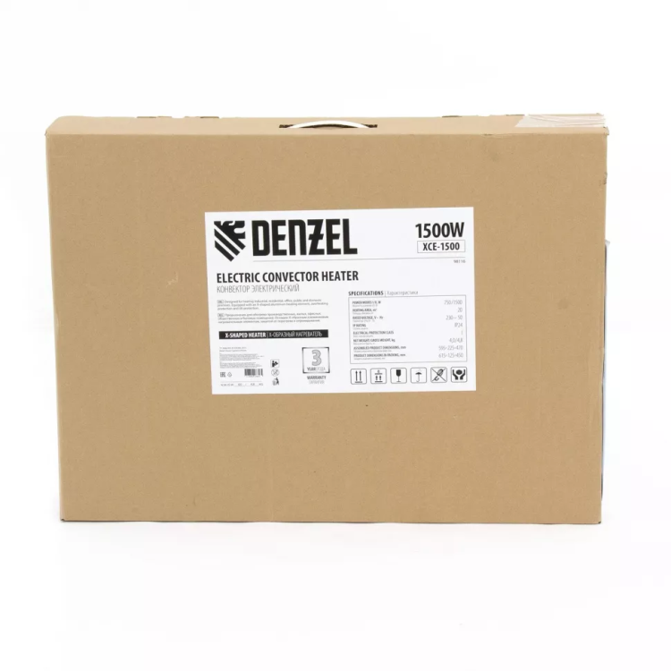 Конвектор электрический XCE-1500, 230 В, 1500 Вт, X-образный нагреватель Denzel 98116 купить в Тобольске