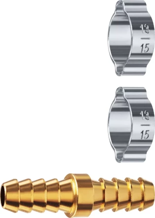 ЗУБР елочка-елочка, 10 мм с обжимными хомутами, штуцер соединительный, Профессионал (64925-10) купить в Тобольске