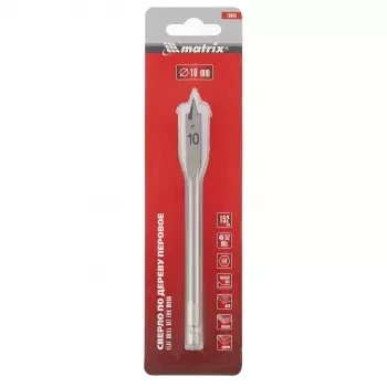 Сверло по дереву перовое 10 мм 6-гранный хвостовик MATRIX 70404 купить в Тобольске