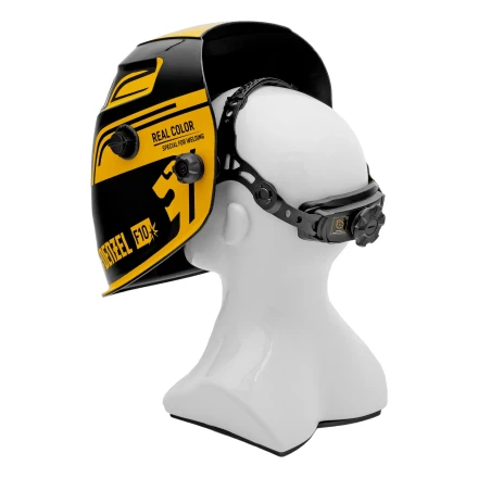 Щиток защитный лицевой (маска сварщика) F10, см. окно 100х96, Real Color, DIN 4-8/9-13// Denzel 89719 купить в Тобольске