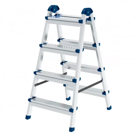 Стремянка двухсторонняя 4 ступени сталь профиль стальные ступени Сибртех 97984 купить в Тобольске