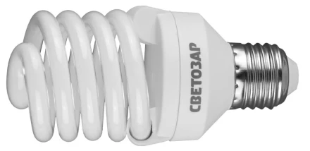 Энергосберегающая лампа СВЕТОЗАР &quot;КОМПАКТ&quot;спираль,цоколь E27(стандарт),Т2,теплый белый свет(2700 К),10000час,25Вт(125) 44452-25_z01 купить в Тобольске