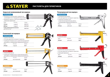 Пистолет для герметика STAYER &quot;PROFESSIONAL&quot; 0673-31, закрытый, алюминиевый корпус, 310мл 0673-31 купить в Тобольске