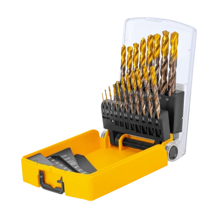 Набор сверл по металлу Denzel 723008, 1-10 мм, Р6М5К8-TiN, Golden Tip, 19 шт купить в Тобольске