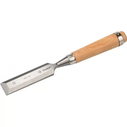 Стамеска-долото ЗУБР &quot;ЭКСПЕРТ&quot; с деревянной ручкой, хромованадиевая, 32мм 18096-32 купить в Тобольске