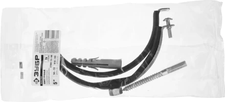 ЗУБР &quot;МАСТЕР&quot;. Хомут трубный с гайкой, оцинкованный, в комплекте с сантехнической шпилькой и дюбелем, 5&quot;, 1шт 37866-138-144 купить в Тобольске