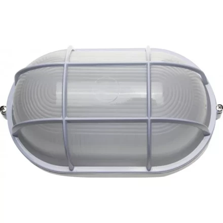 Светильник уличный СВЕТОЗАР влагозащищенный с решеткой, овал, цвет белый, 100Вт SV-57207-W купить в Тобольске