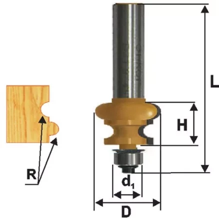 Фреза кромочная фигурная Ф255Х16 мм R32 мм хвостовик 12 мм 46429 купить в Тобольске