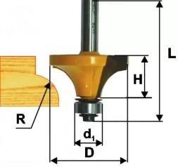 Фреза кром калевочная ф381х19мм R127мм хв 8мм 9244