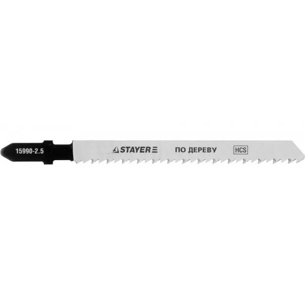 Полотна STAYER "PROFI", T101B, для эл/лобзика, HCS, по дереву, ДСП, ДВП, EU-хвост., шаг 2,5мм, 75мм, 2шт 15990-2.5_z01 купить в Тобольске
