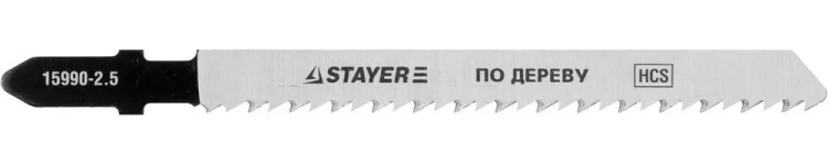 Полотна STAYER "PROFI", T101B, для эл/лобзика, HCS, по дереву, ДСП, ДВП, EU-хвост., шаг 2,5мм, 75мм, 2шт 15990-2.5_z01 купить в Тобольске