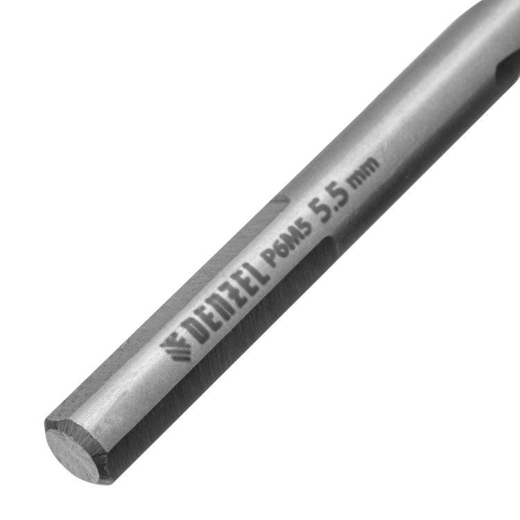 Сверло спиральное по металлу Denzel 5,5 x 93мм, Р6М5, Golden Tip, многогранная заточка, 718277 купить в Тобольске