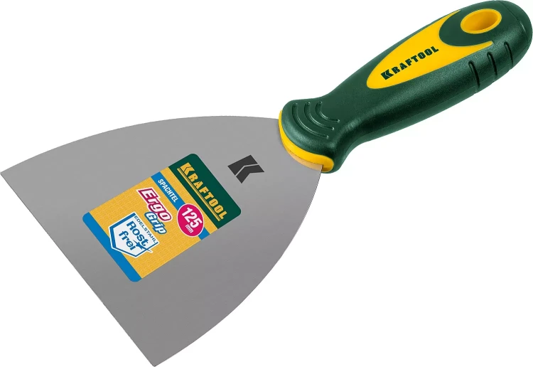 Шпательная лопатка KRAFTOOL с 2-компонент ручк, профилиров нержав полотно, 125мм 10035-125 купить в Тобольске