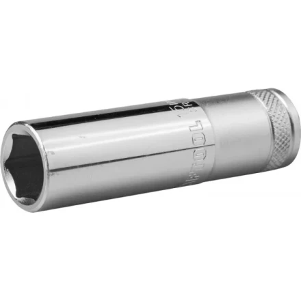 Торцовая головка KRAFTOOL &quot;INDUSTRIE QUALITAT&quot;, удлиненная, Cr-V, FLANK, хромосатинированная, 1/2&quot;, 15 мм 27807-15_z01 купить в Тобольске