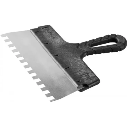 Шпатель ЗУБР &quot;МАСТЕР&quot; ФАСАДНЫЙ, нержавеющее полотно, 250мм, зуб 10х10мм 10078-25-10 купить в Тобольске