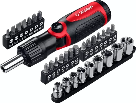 ЗУБР реверсивно-рычажная отвертка с насадками (25161-H31) купить в Тобольске