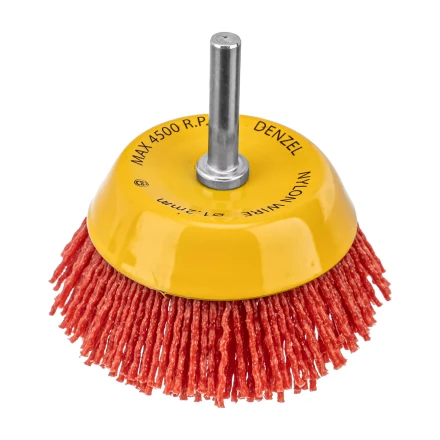 Щетка для дрели, 75 мм, Чашка, со шпилькой, нейлоновая щетина Denzel 74436 купить в Тобольске