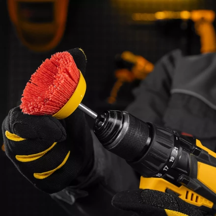 Щетка для дрели, 75 мм, Чашка, со шпилькой, нейлоновая щетина Denzel 74436 купить в Тобольске