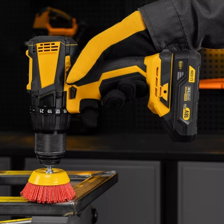 Щетка для дрели, 75 мм, Чашка, со шпилькой, нейлоновая щетина Denzel 74436 купить в Тобольске