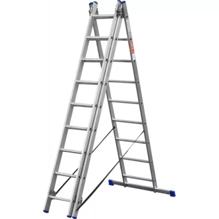 Лестница ЗУБР универсальная, трехсекционная со стабилизатором, 9 ступеней 38831-09 купить в Тобольске