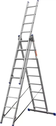 Лестница ЗУБР универсальная, трехсекционная со стабилизатором, 9 ступеней 38831-09 купить в Тобольске