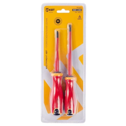 Набор диэлектрических отверток КВТ SLIM VDE НИО-2202 сталь S2, профиль SL, PH, 2 шт. (88929) купить в Тобольске